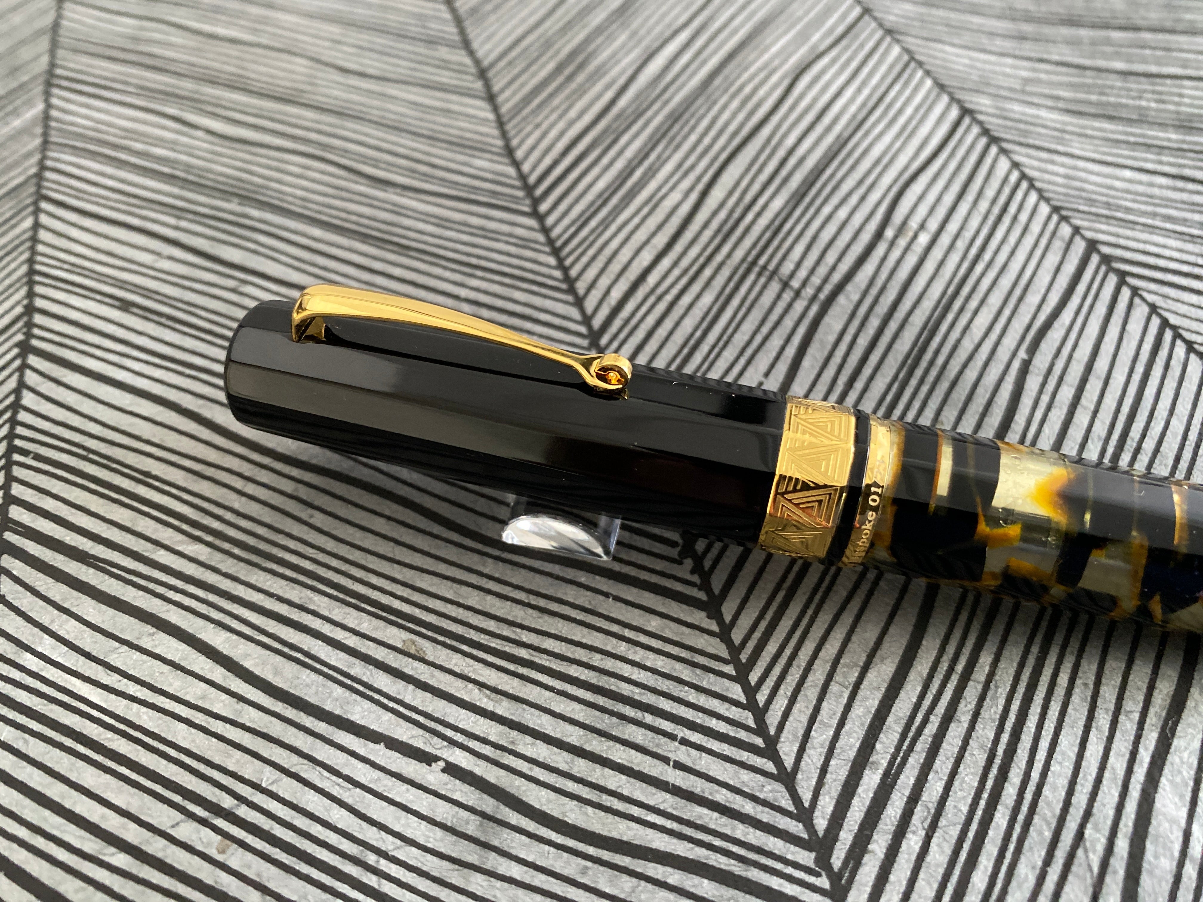 NEW! ASC Gladiatore Medio Bespoke Black Lucens Celluloid - Limited Edition of 23 Pens