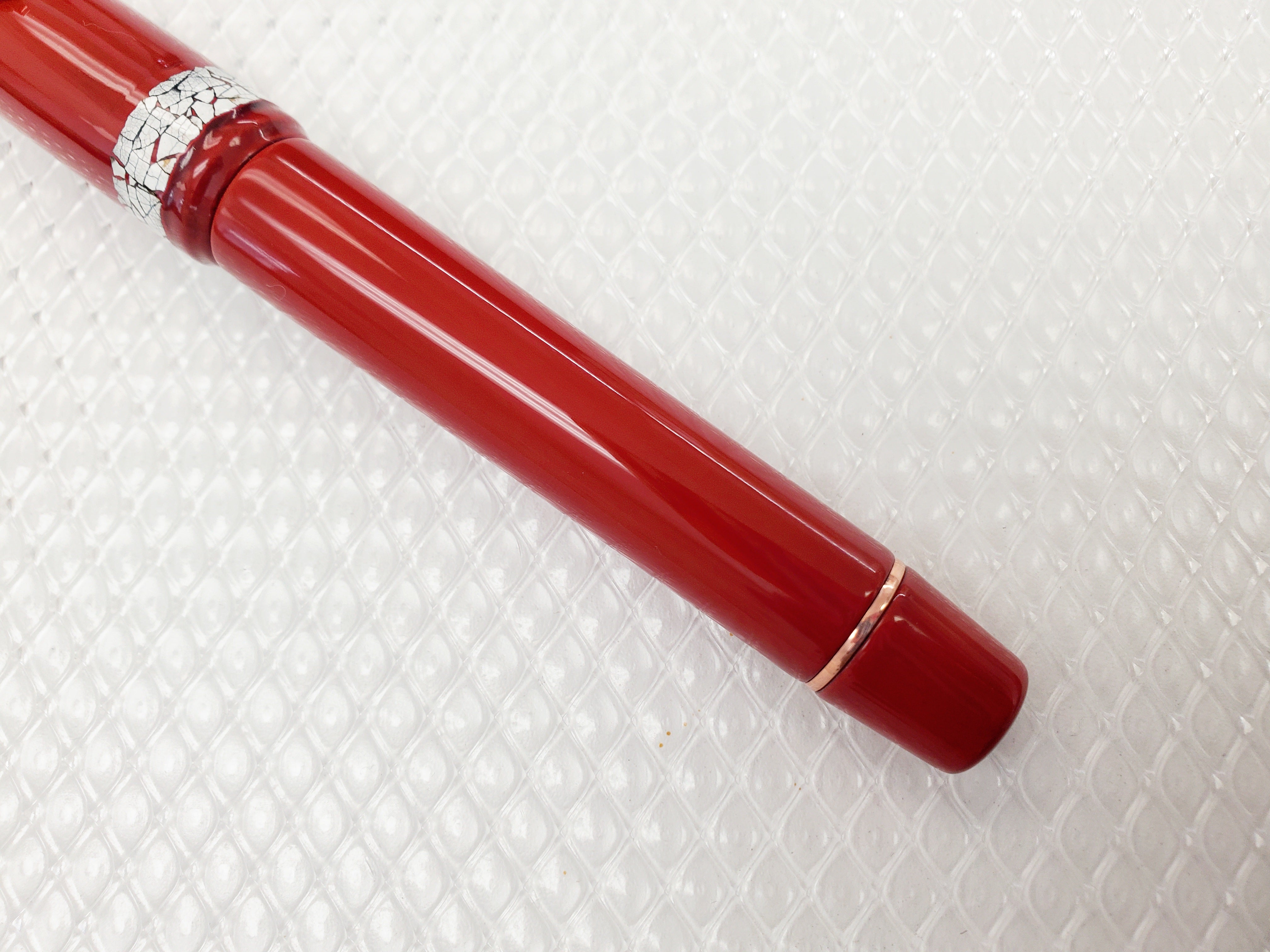 ASC Bologna Extra Bespoke Red Urushi Eggshell 3 Pens ONLY!