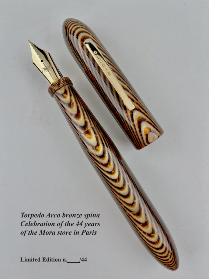 NEW! Oldwin Torpedo - Arco Bronze Spina (Fish Bone Pattern) Limited Edition of 44 Pens